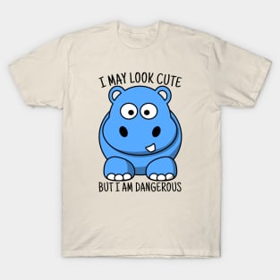 Cute Hippo T-shirt, I May Look Cute But I'm Dangerous, Animal Lover Gift, Hippo Lover Gift, Hippo Gift Shirt, Hippopotamus T-Shirt